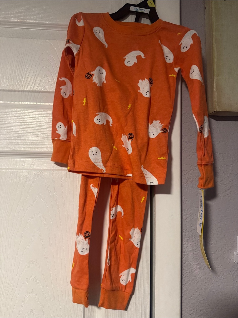 Carter's Orange Ghost Print Two-Piece Pajama Set